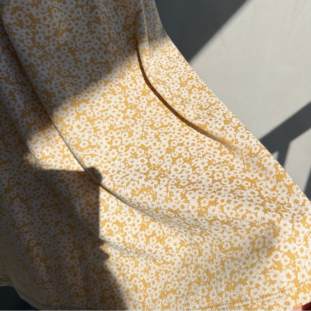 Lucky Brand Yellow Ditsy Floral Ruffle Mini Dress - Picture 5 of 7